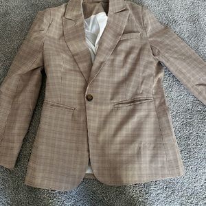Never worn, Tan/Brown plaid blazer